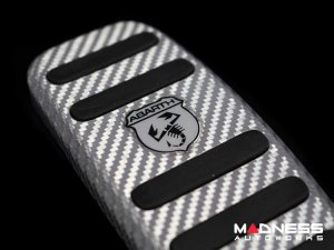 FIAT 500 Pedal Set + Footrest - Alutex Carbon Fiber - Silver Carbon - ABARTH - Automatic